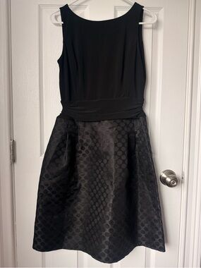 Classic Black Textured Fit-and-Flare Dress